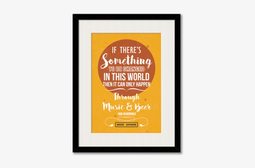 Music & Beer Framed Wall Art With Border White - Poster, transparent png