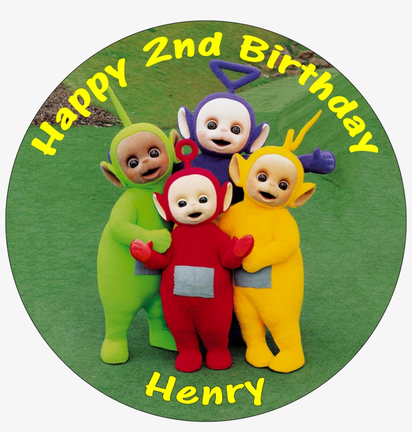 Teletubbies Edible Personalised Round Birthday Cake - Teletubbies Names, transparent png