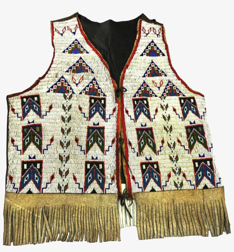 Chief White Feather Sitting Bull Beaded Vest - Sweater Vest, transparent png