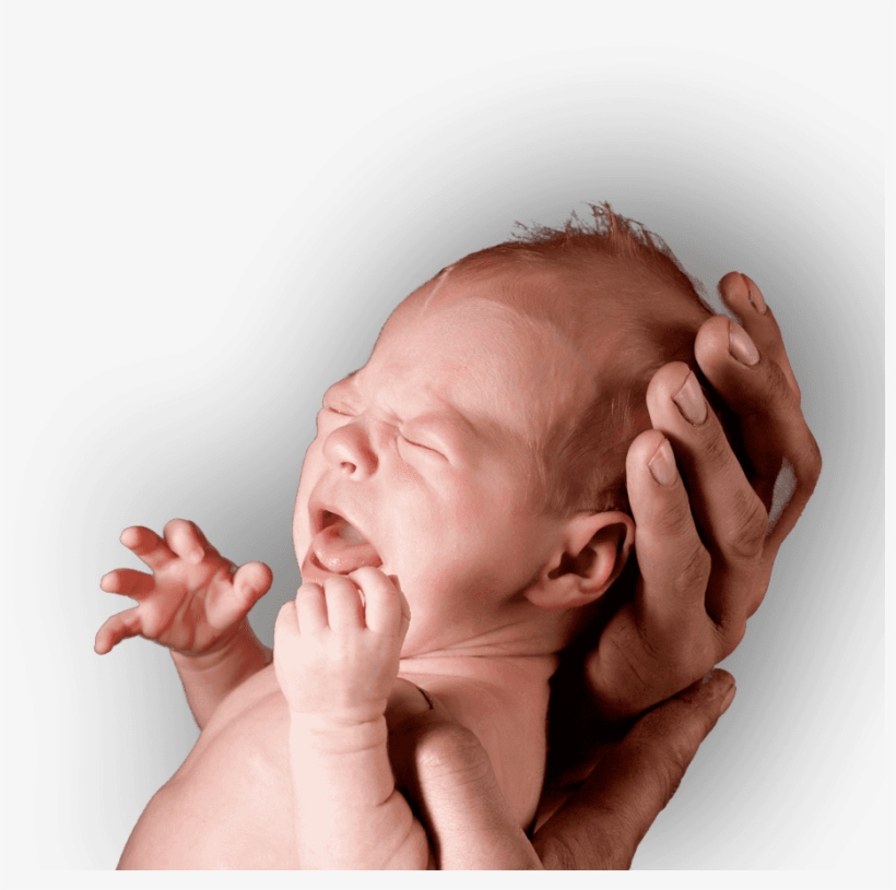 Crying Baby In Adult's Hands, transparent png