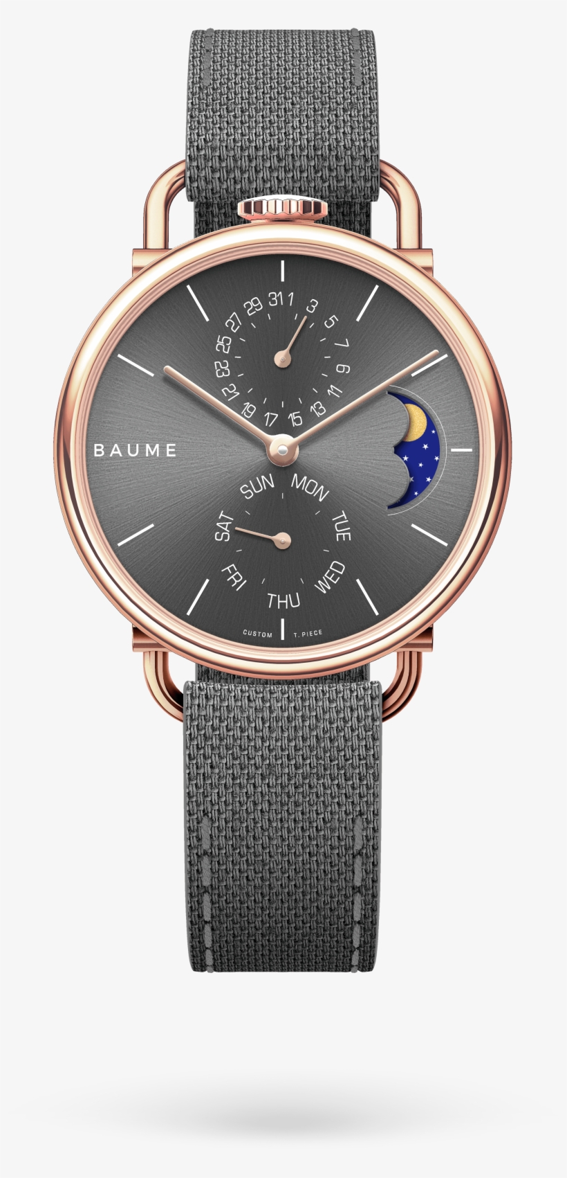 35mm Moonphase Unisex Custom Watch Miyota Golden Case - Custom Timepiece De Baume, transparent png