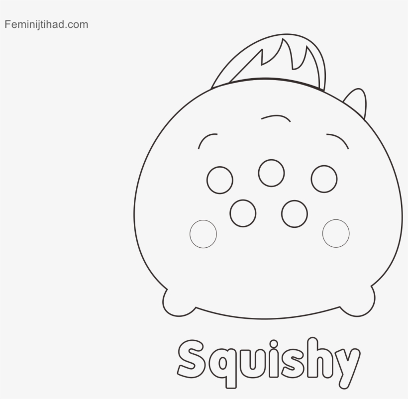 Coloring Pages For Kids Squishies With 59 Tsum Tsum - Line Art, transparent png