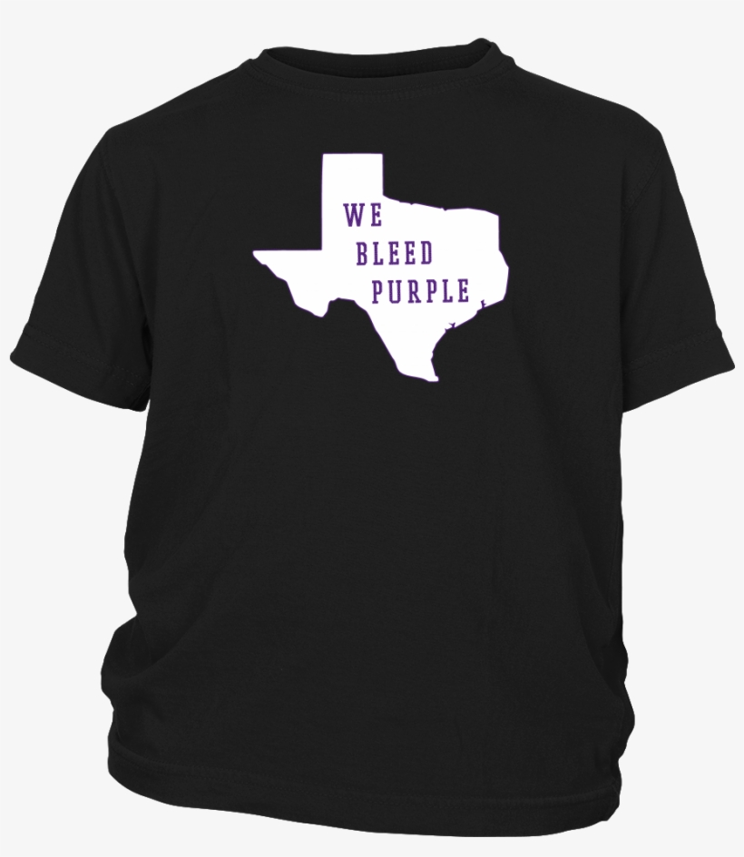 Tcu Solid White We Bleed Purple Youth T-shirt - Best Quote T Shirt, transparent png