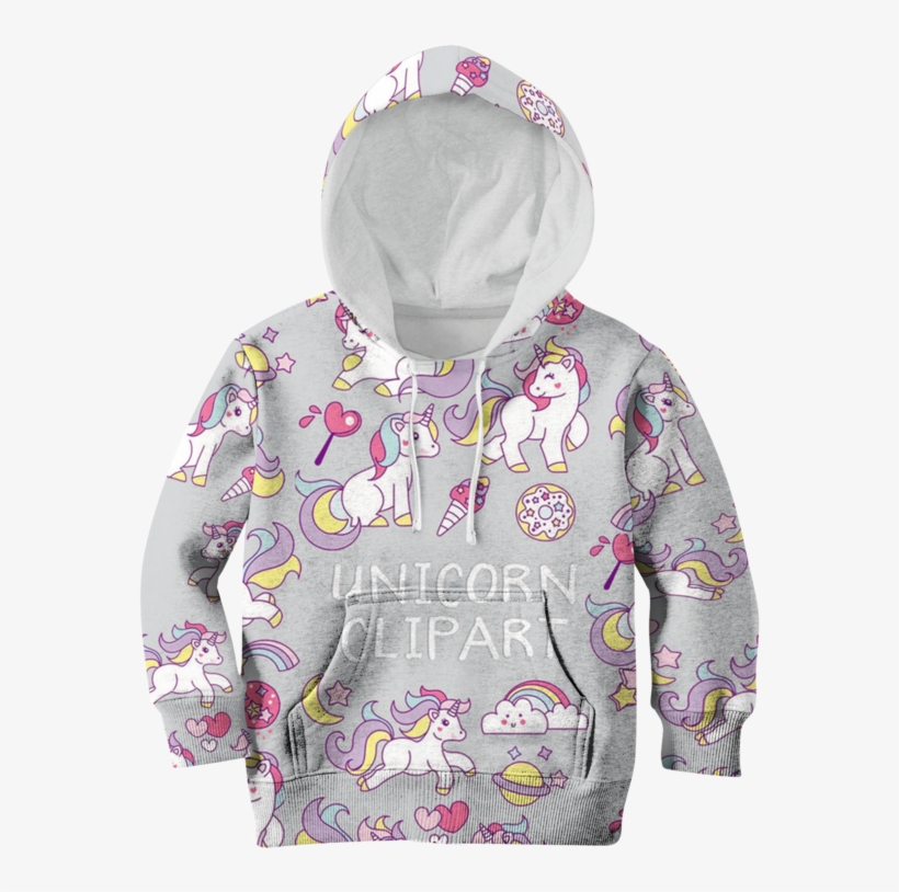 3d Unicorn Clipart Full Print Hoodie T Shirt - Sweatshirt, transparent png