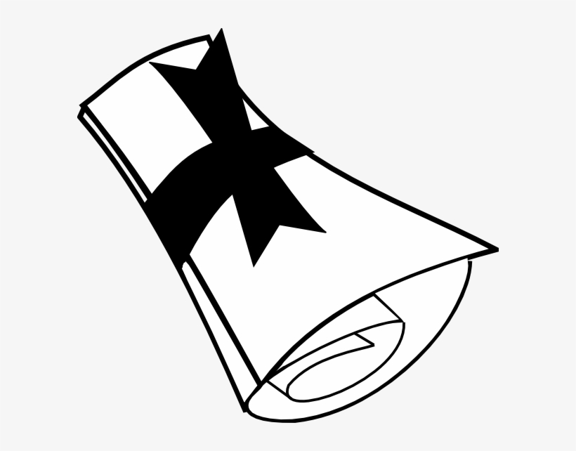 Diploma Clip Art At Clker - Transparent Background Black And White Diploma Clipart, transparent png