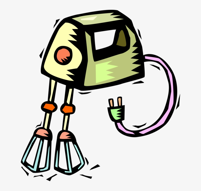 Vector Illustration Of Kitchen Small Appliance Electric - Mixer Energy Transformation, transparent png