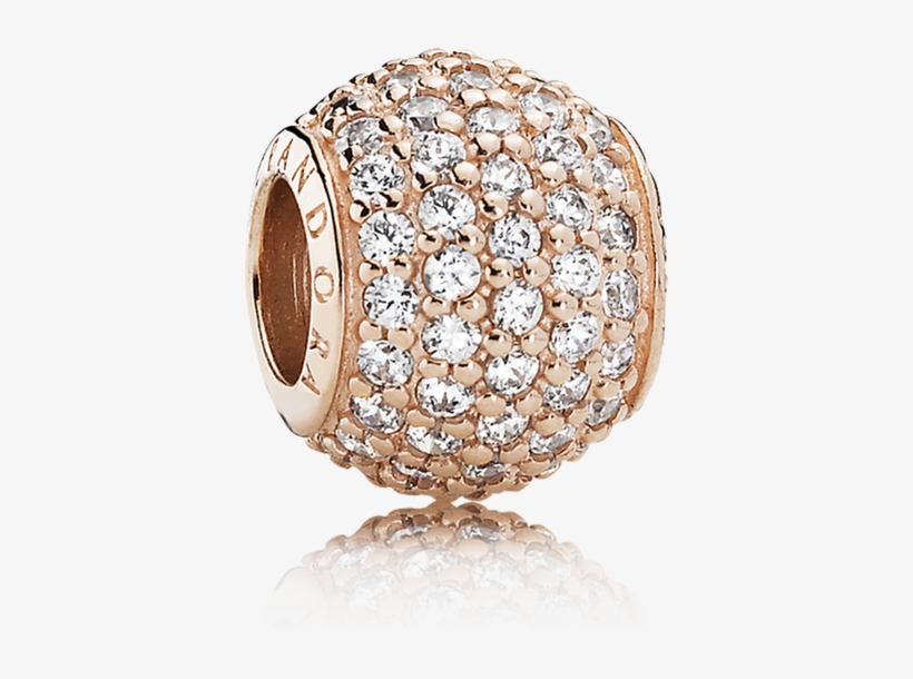 Pandora Rose Charm - Pandora Rose Gold Charm Pave, transparent png