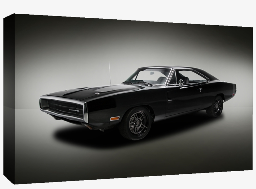 Details About Black Vintage Dodge Charger Car Canvas - Dodge Charger 1970 Rt Background, transparent png