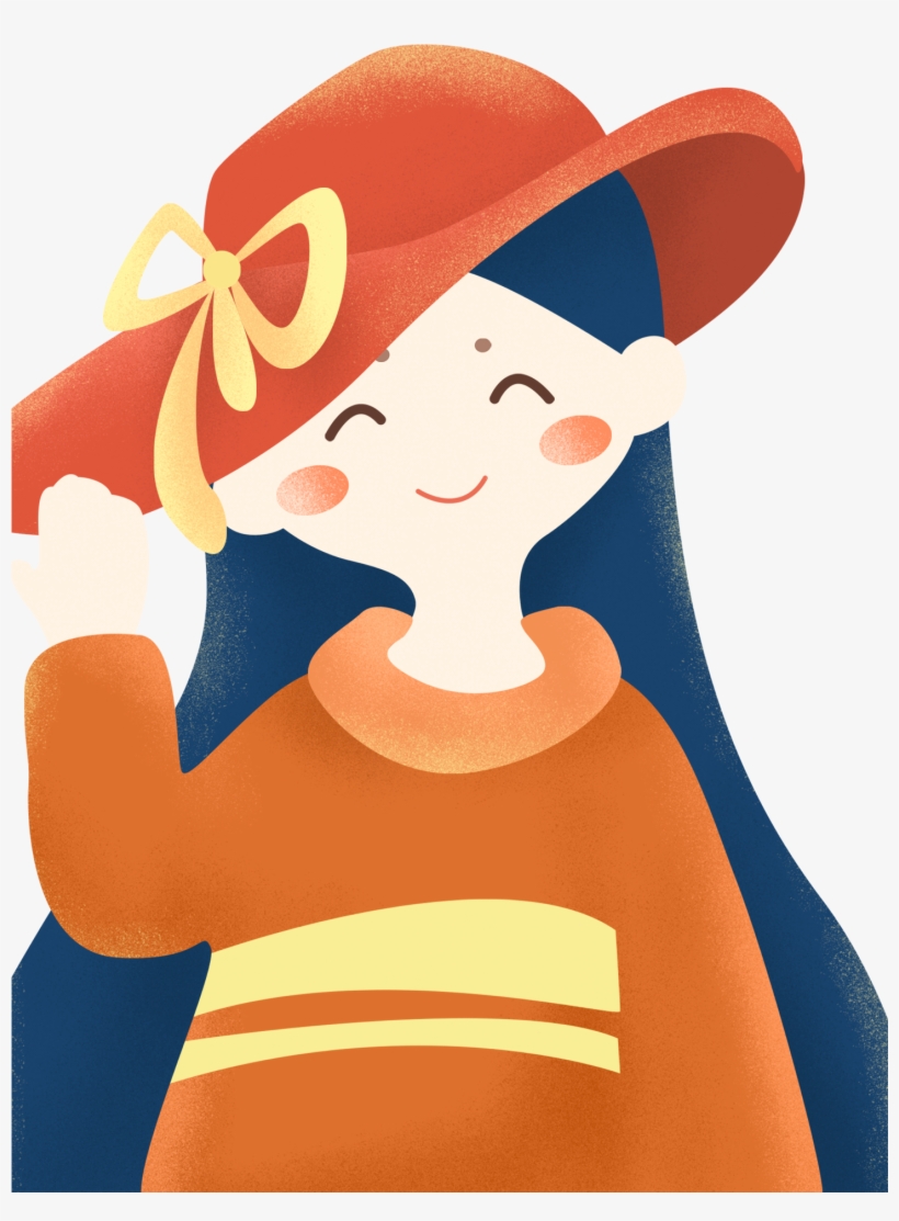 Girl Cartoon Elegance Red Png And Psd - Illustration, transparent png