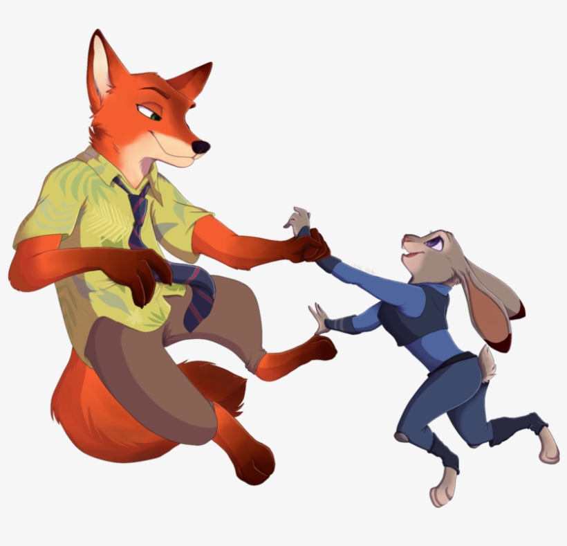 Judy Hopps And Nick Wilde - Cartoon, transparent png