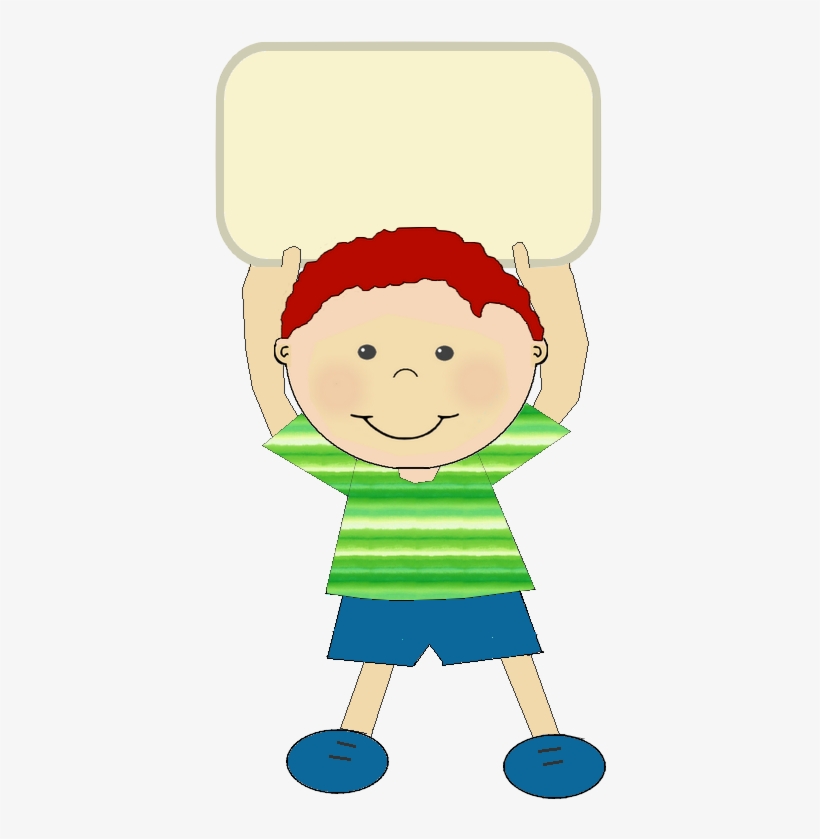 School Clipart Whiteboard - Niño Con Pancarta Png, transparent png