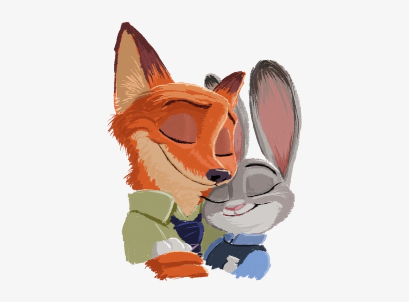Art,арт,красивые Зоотопия,фэндомы,фурри - Zootopia Judy And Nick Fan Art, transparent png