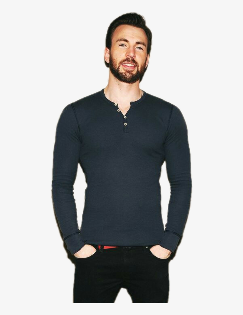Chris Evans Henley Shirt, transparent png