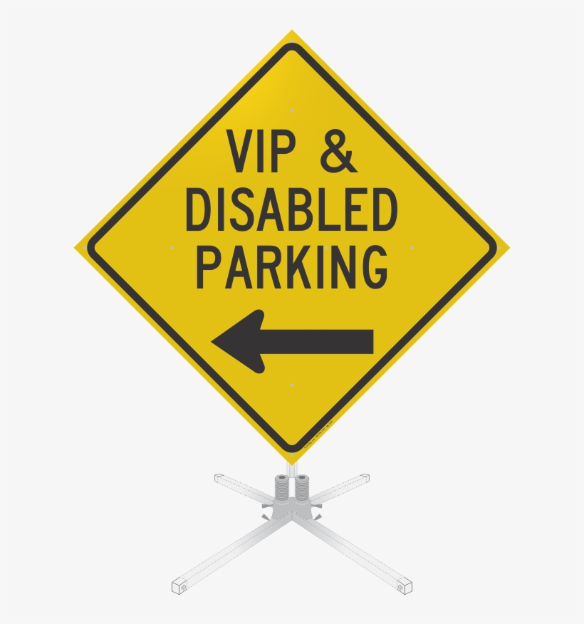Vip And Disabled Parking Left Arrow Roll-up Sign - Class 7 Hazard Label, transparent png