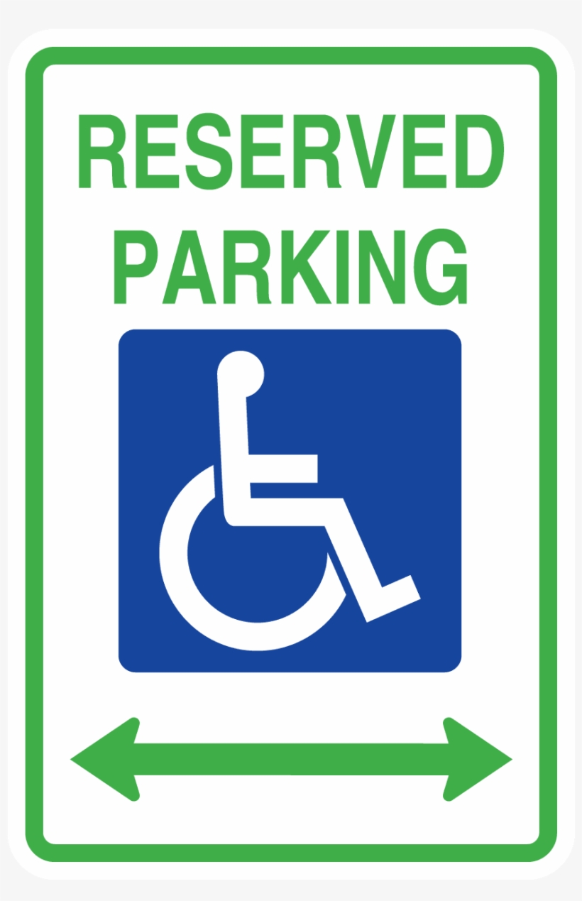 Reserved Hanicap Parking Doubel Arrow - Handicapped Sign, transparent png