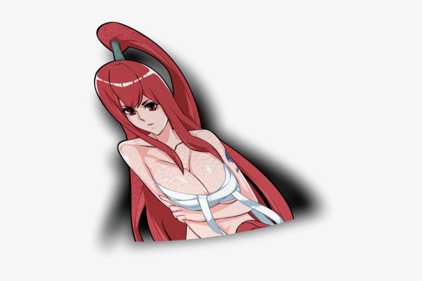 Erza Scarlet Peeker Sticker - Illustration, transparent png