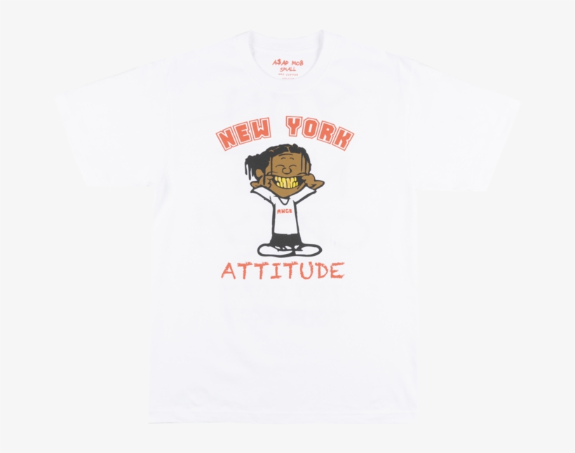Asap Mob New York Attitude T-shirt Mens White Awge - Stemware, transparent png