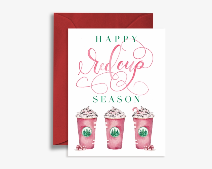 Happy Red Cup Season Notecard, transparent png