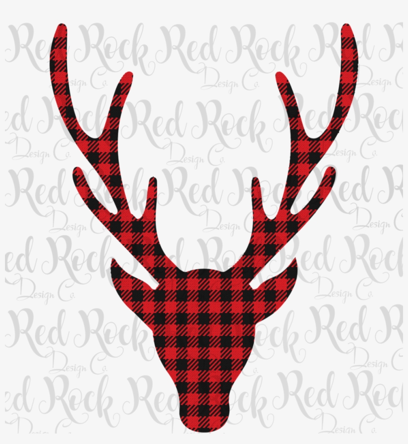 Bufflalo Plaid Deer Head - Deer Head Profile Clipart Black And White, transparent png