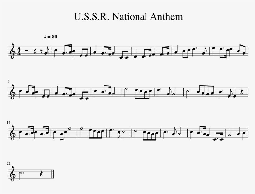 U S S R National Anthem Alto Sax 850x1100 PNG Download PNGkit