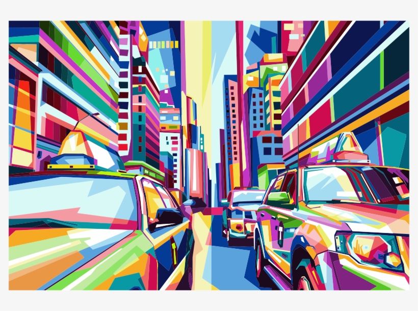 Geometric City Pop Art By Rizkydwi123 - City Pop Art, transparent png