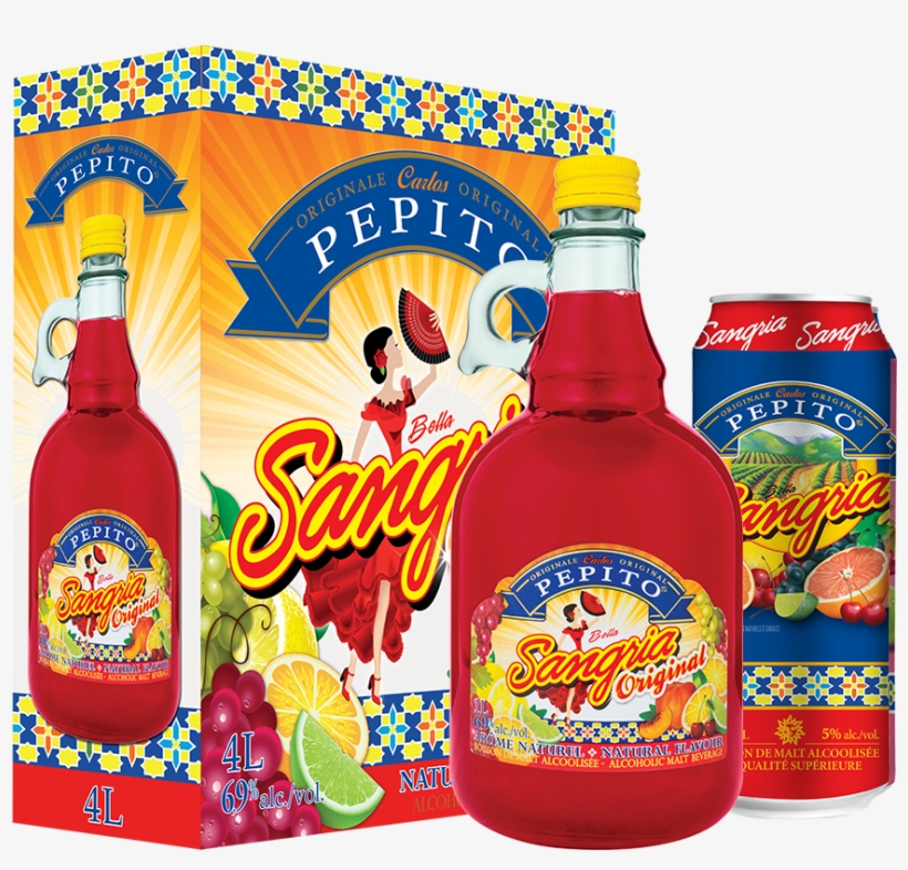 Pepito Sangria Group Shot - Glass Bottle, transparent png