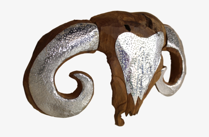Goat Head - Natural/aluminium - Teak/iron - Chocolate, transparent png