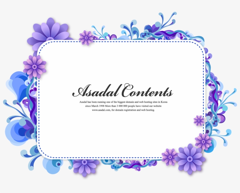 Beautiful Purple Flower Border Cartoon Png Image High - Floral Frame Free Download, transparent png