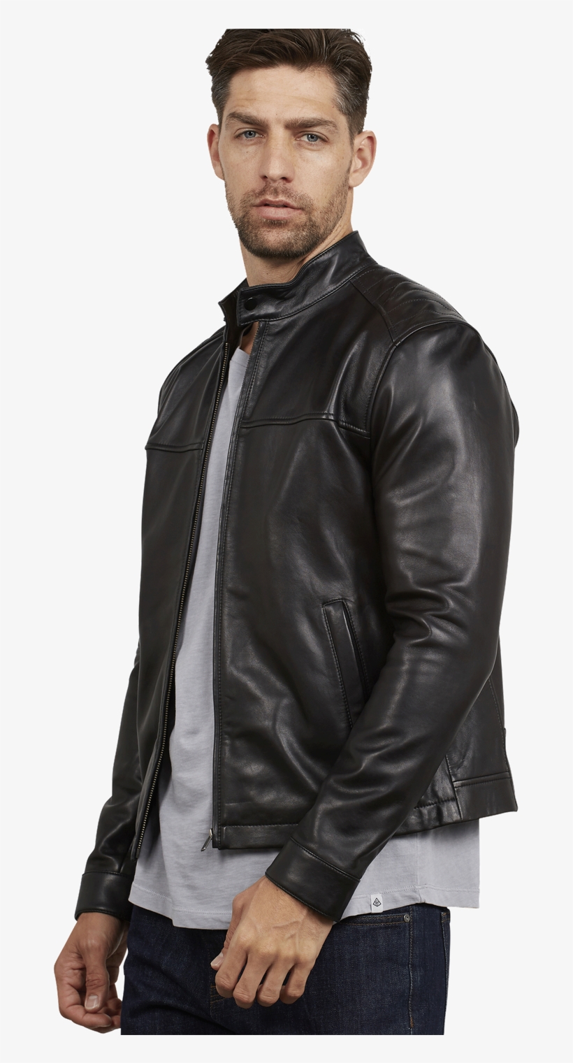 Get The Collins Leather Jacket In Black Online - Leather Jacket, transparent png