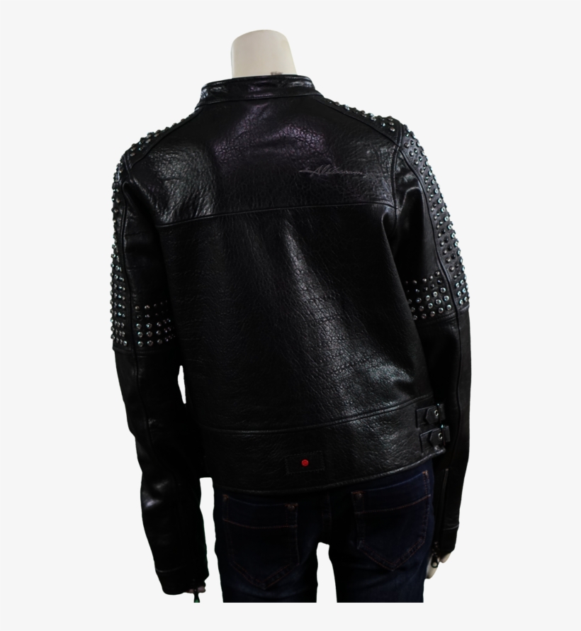Studded Leather Jacket - Leather Jacket, transparent png