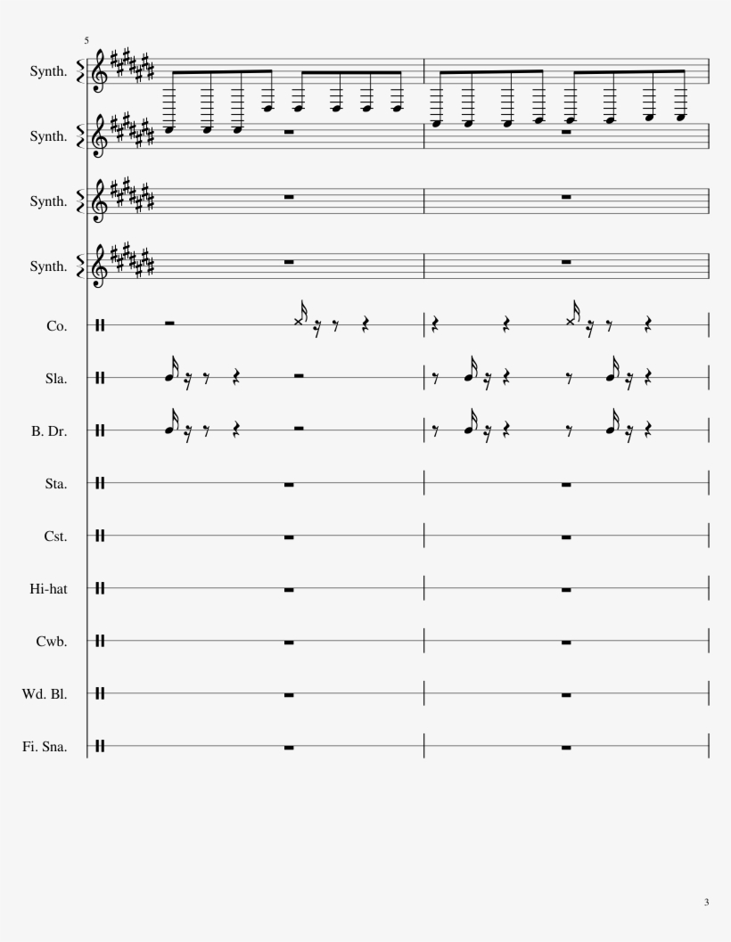 Blizzard Sheet Music Composed By Feeelings 3 Of 49 - Number, transparent png