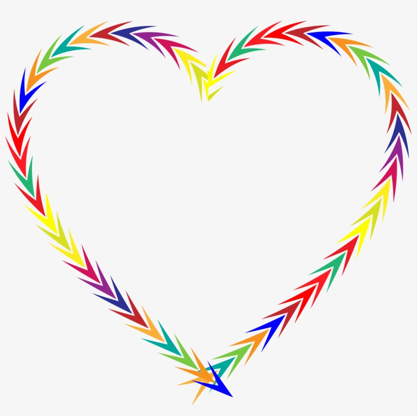 Colorful Heart With Arrow Svg - Heart Colorful Transparent, transparent png