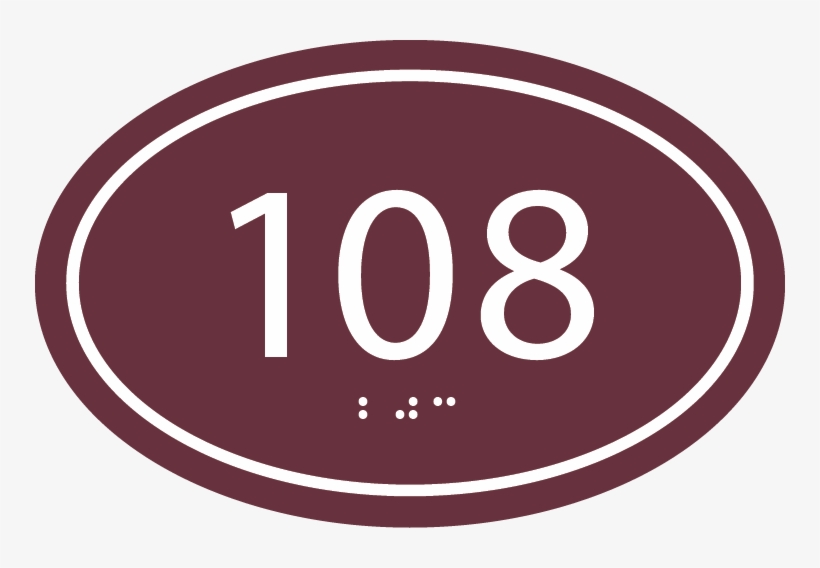 Oval Ada Room Number Sign With Border - Circle, transparent png