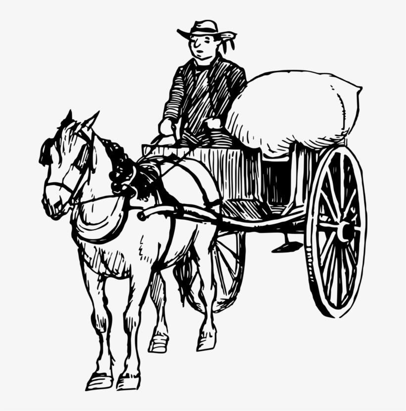 Horse-drawn Vehicle Carriage Horse And Buggy Cart - Horse And Cart Clip Art, transparent png