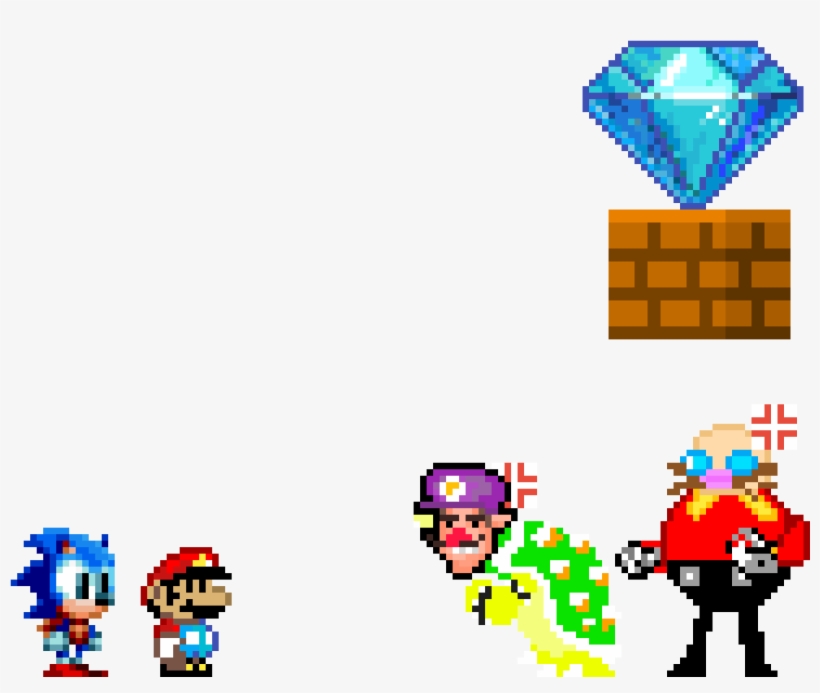 Mario Y Sonic Vs Bowsluigi Y Eggman - Super Mario, transparent png