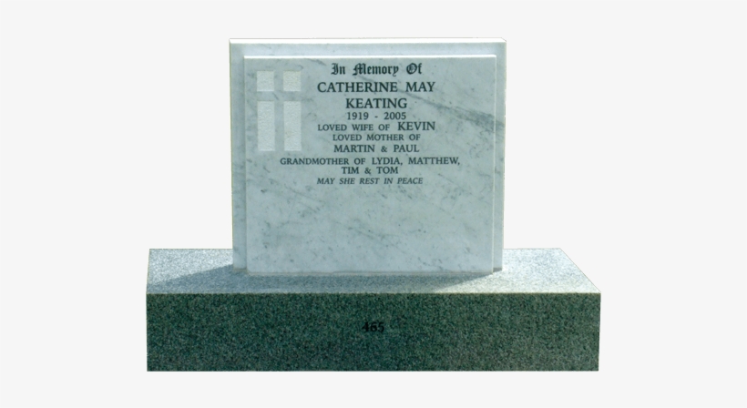 L9 Carrara Marble Headstone Image - Memorial, transparent png