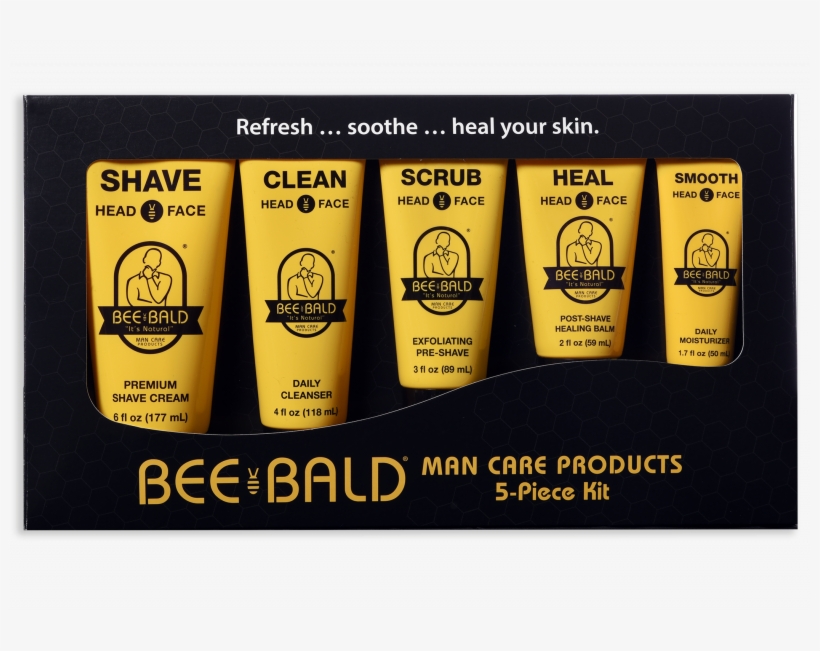Bee Bald 5 Piece Skin Care Kit - Bee Bald, transparent png