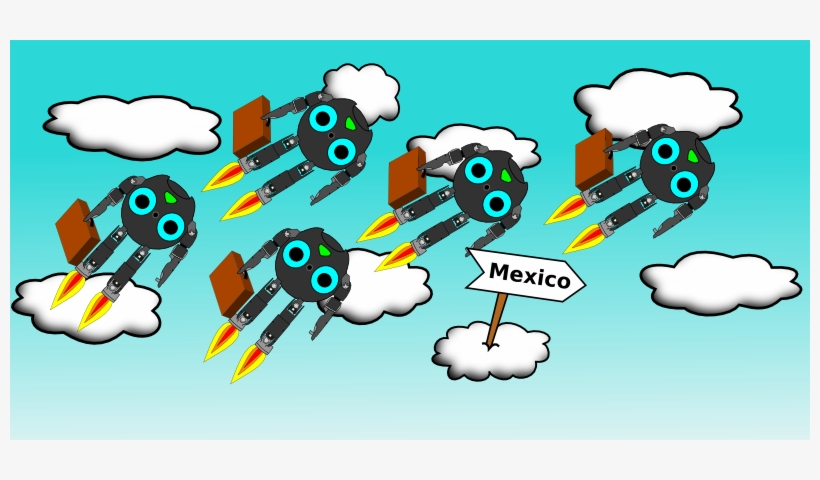 Picture Of Darwins Flying Towards Mexico - Cartoon, transparent png