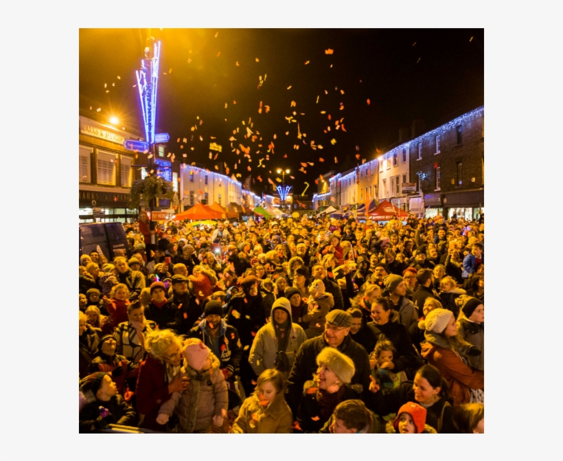 Christmas Lights Switch On Night As Dozens Of Fundraising - Crowd, transparent png