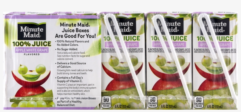 Minute Maid 100% Apple White Grape Juice, 6 Fl - Minute Maid, transparent png