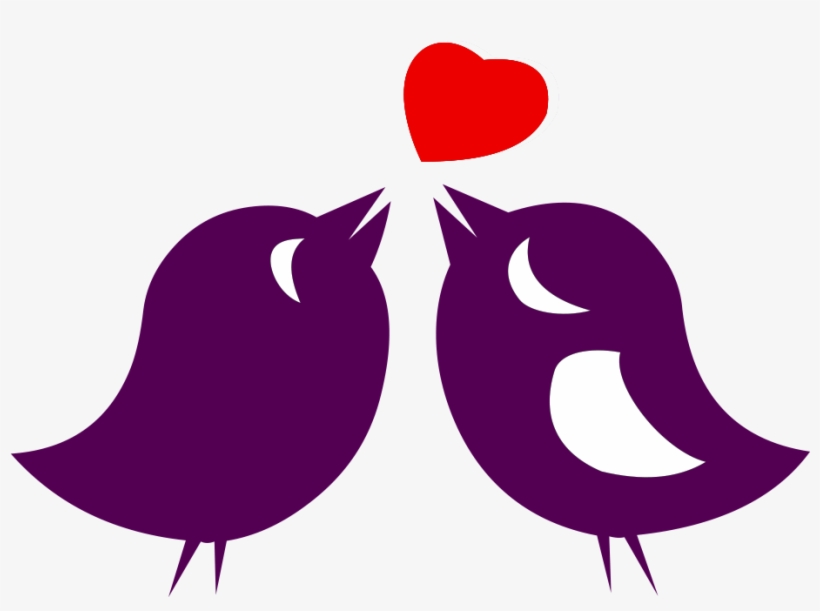 Kissing Birds Png Transparent - Love Birds Black And White, transparent png