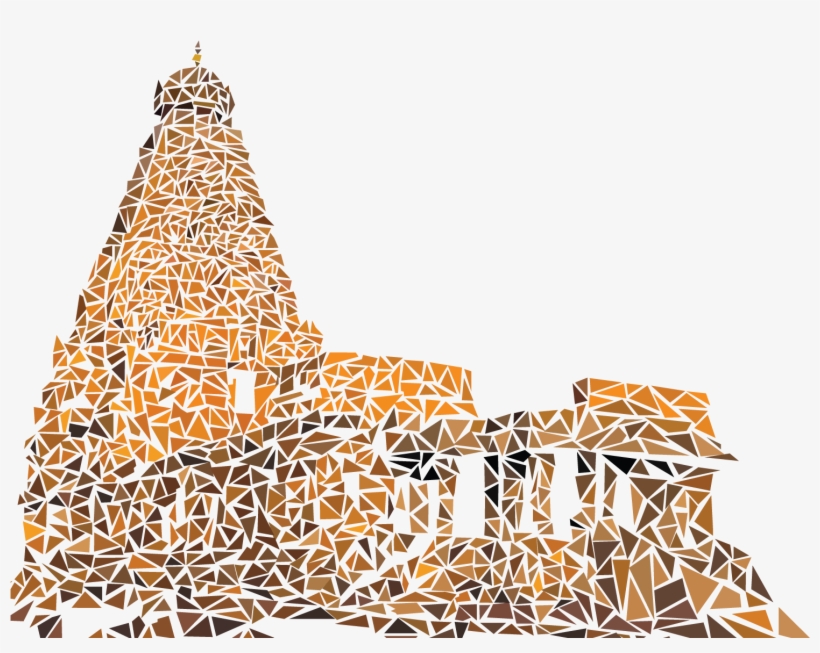 1thanjavur Temple Triangle Colored - Christmas Tree, transparent png