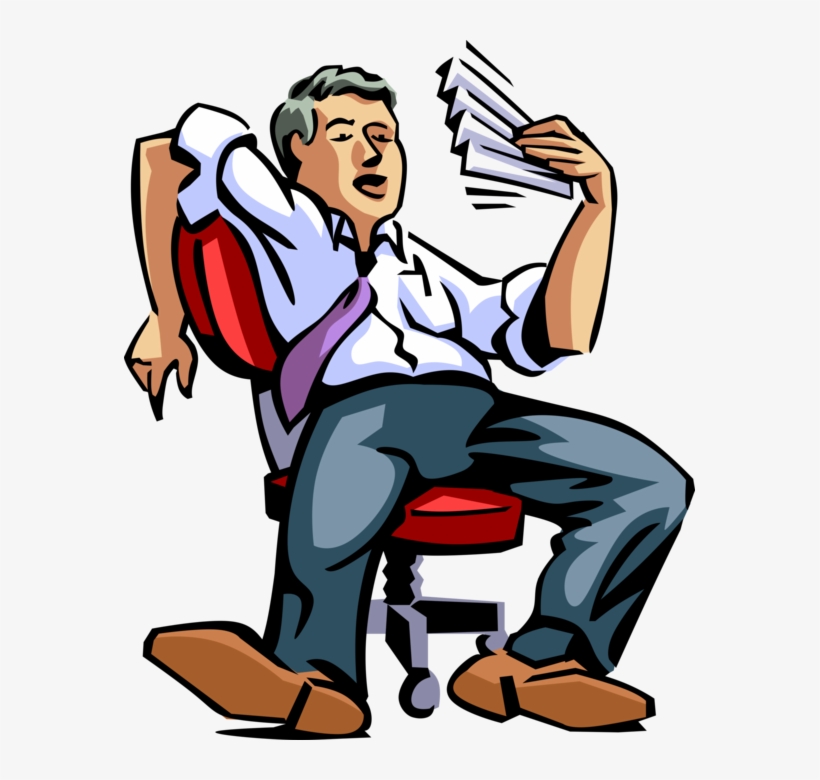 Vector Illustration Of Exhausted Businessman Catches - Erschöpft Clipart Kostenlos, transparent png