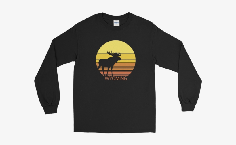 Wyoming Sun Moose - Long-sleeved T-shirt, transparent png