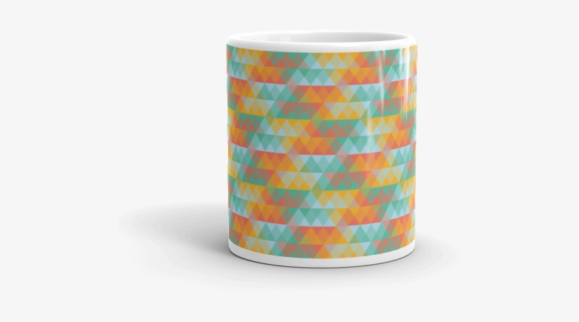 Multi Colored Abstract Triangle Geometric Pattern Mug - Ceramic, transparent png