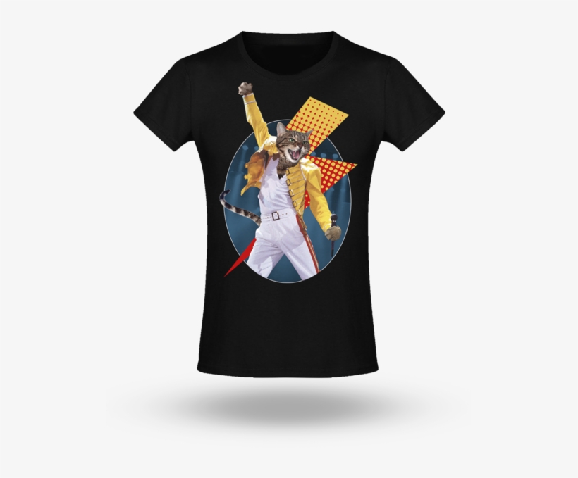 Freddie Purrcury - Girly Tee - " - Active Shirt, transparent png