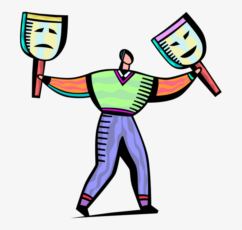 Vector Illustration Of Businessman Hides Behind Theatre, transparent png