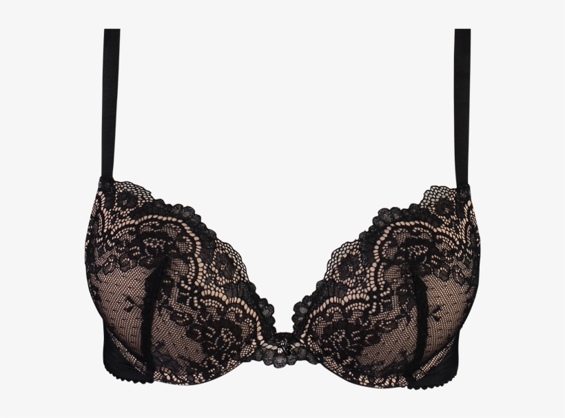 Edition Contrast Lace Bra Black Diamond Brau01 5005black - Lingerie Top, transparent png