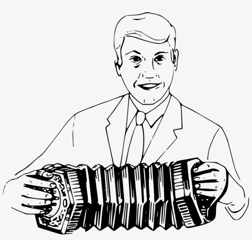 Musical Instruments Drawing Concertina Accordion Music - Draw People Playing Musical Instruments, transparent png