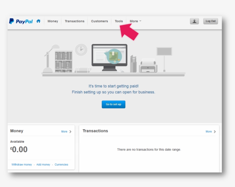 Sign In To Your Paypal Business Account And Click “tools” - Paypal, transparent png